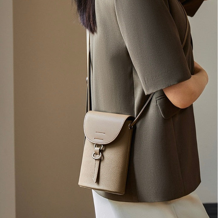 Bolsa de Telefone Mini Transversal em Couro Legítimo