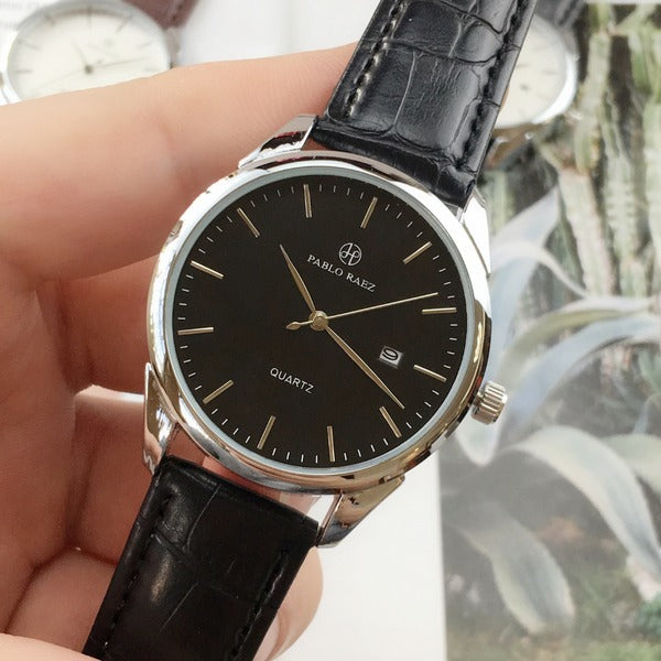 Relógio de Pulso com Pulseira de Couro Essencial para o Estilo de Vida