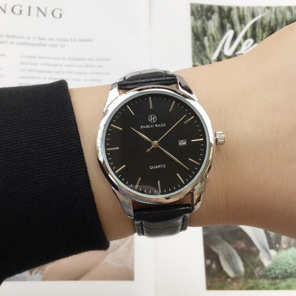 Relógio de Pulso com Pulseira de Couro Essencial para o Estilo de Vida