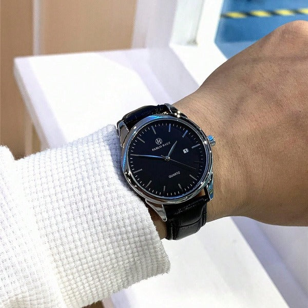 Relógio de Pulso com Pulseira de Couro Essencial para o Estilo de Vida